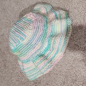 A hand knitted bucket hat
